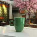 cốc cà phê quai tròn men xanh lá
