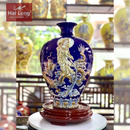 Bình gốm phong thủy Bảo Bình An - Hải Long Bát Tràng