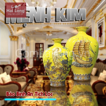 Bình Gốm Phong Thủy cho người mệnh Kim