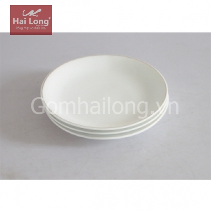Bộ 03 đĩa sứ một lá phi 22cm (Trắng)