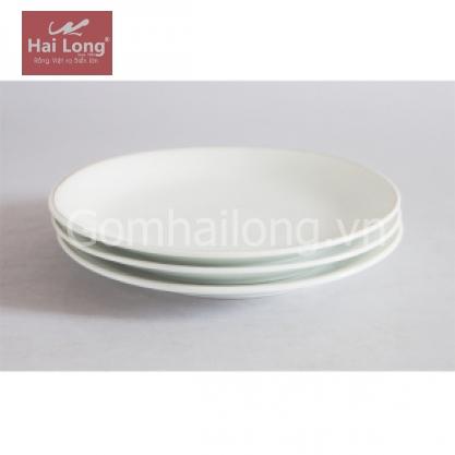 Bộ 03 đĩa sứ một lá phi 26cm (Trắng)