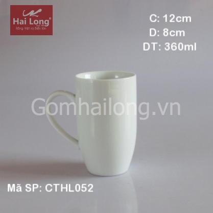 Ly sứ dáng cao (Trắng)