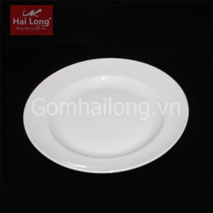 Đĩa sứ tròn Bát Tràng cao cấp phi 26cm (Trắng)