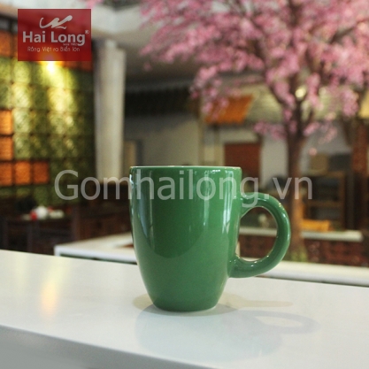 cốc cà phê quai c men xanh lá