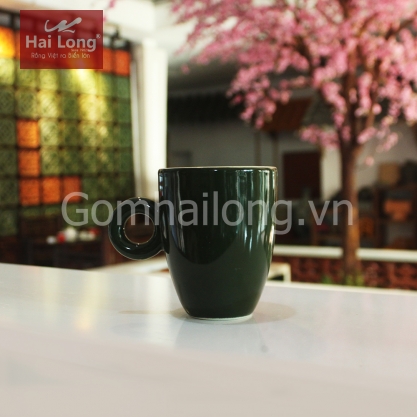 Tách cà phê Latte Ý quai tròn (Xanh bộ đội)