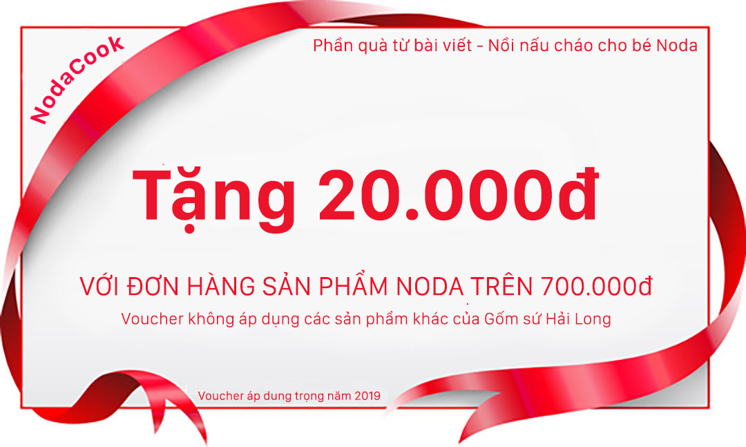 noi nau chao cho be voucher khuyen mai