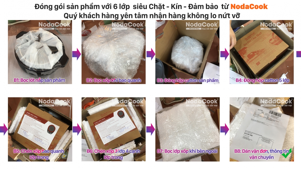 quy trình đóng gói vận chuyển