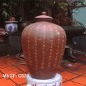 Chum sành ngâm rượu 30 lít Khắc chữ nôm lối Cổ xưa 