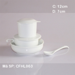 Phin pha cà phê bằng sứ men trắng gốm Hải Long Phin pha cà phê bằng sứ men trắng gốm Hải Long