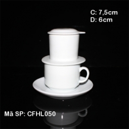 Bộ phin kèm tách cafe & đĩa kê (Trắng) Bộ phin kèm tách cafe & đĩa kê (Trắng)