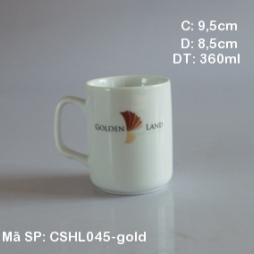 Cốc sứ thẳng quai vuông không nắp