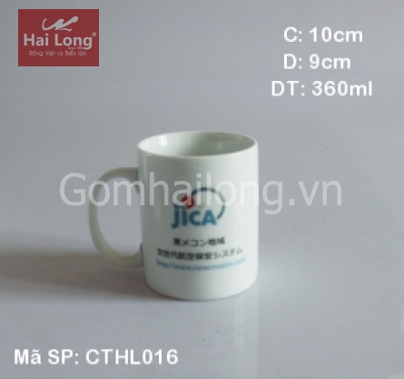Cốc sứ thẳng quai chữ C 