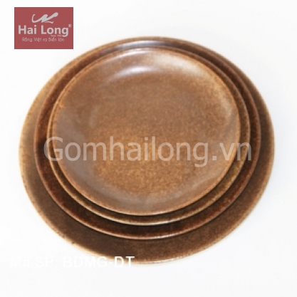 Bộ đĩa sứ tròn phong cách Nhật Bản (Da lươn)