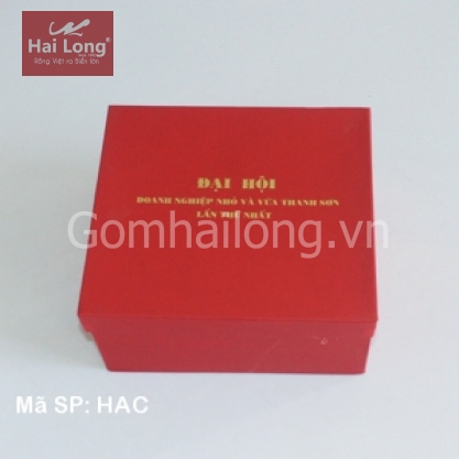 Hộp si đỏ lót lụa đựng quà tặng