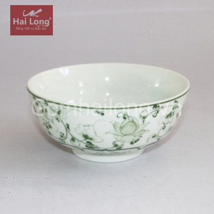 Bát tô sứ cao cấp vẽ hoa dây xanh cổ số 1 (Trắng)