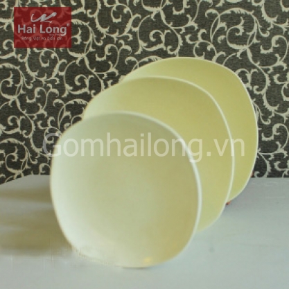 Bộ 03 đĩa ảo sứ cao cấp (Kem)