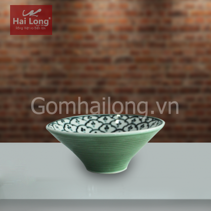 Bát ngũ cốc men xanh đồng vẽ bèo